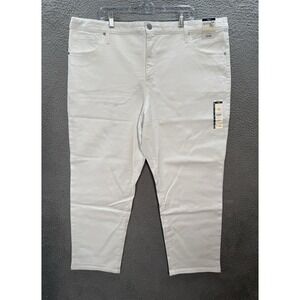 Terra & Sky Jeans Womens 24W Petite White Denim Straight Leg Stretch Preppy NEW